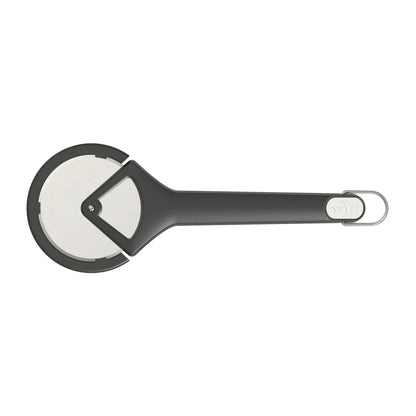 Witt Black pizza cutter with a white wheel on a white background