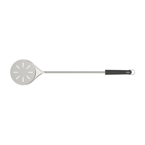 Witt Steel pizza Turning peel with a black handle on a white background