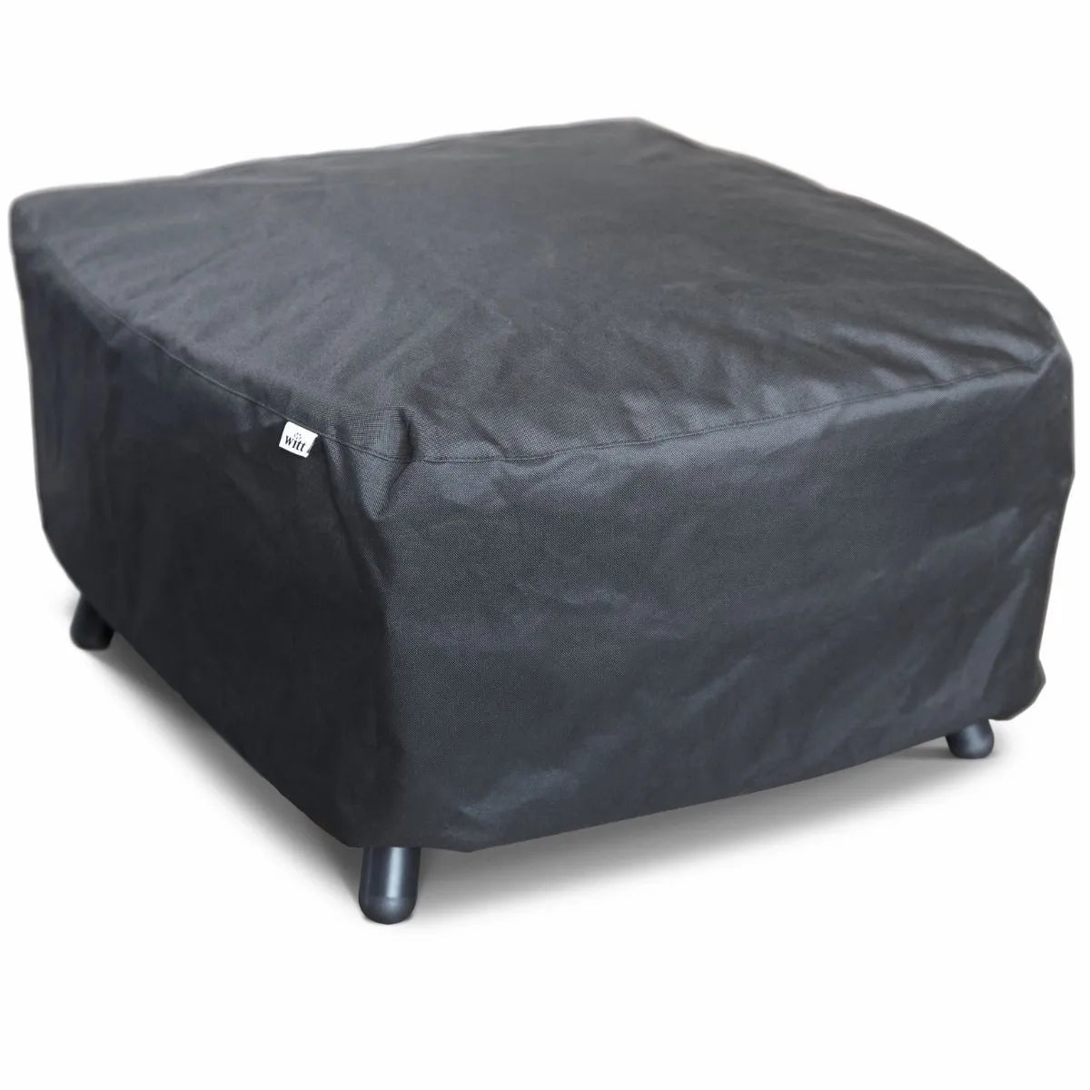 Black rectangular ottoman cover on a white background